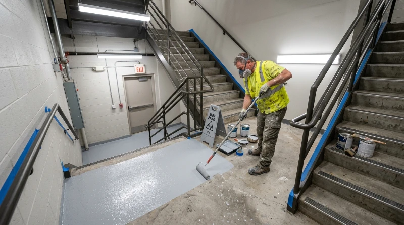 Painter_coating_commercial_stair