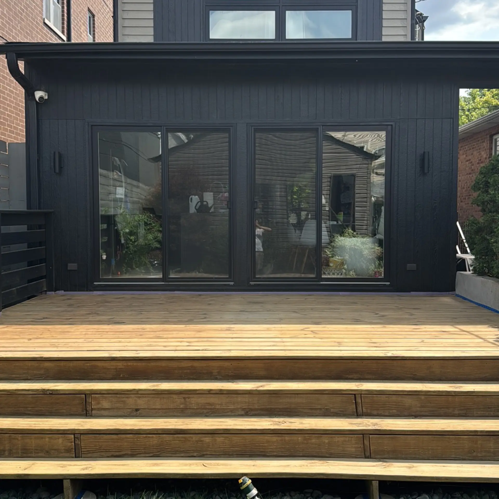 Wood staining in Chicago IL for exterior wood steps and trim